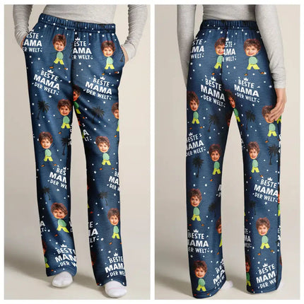 Eigenes Foto Bester Papa Beste Mama Der Welt - Personalisiertes Pyjamahose