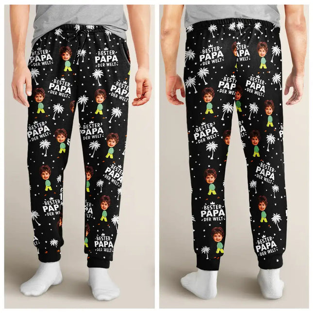 Eigenes Foto Bester Papa Beste Mama Der Welt - Personalisiertes Pyjamahose