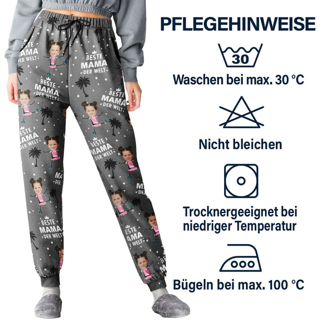 Eigenes Foto Bester Papa Beste Mama Der Welt - Personalisiertes Pyjamahose