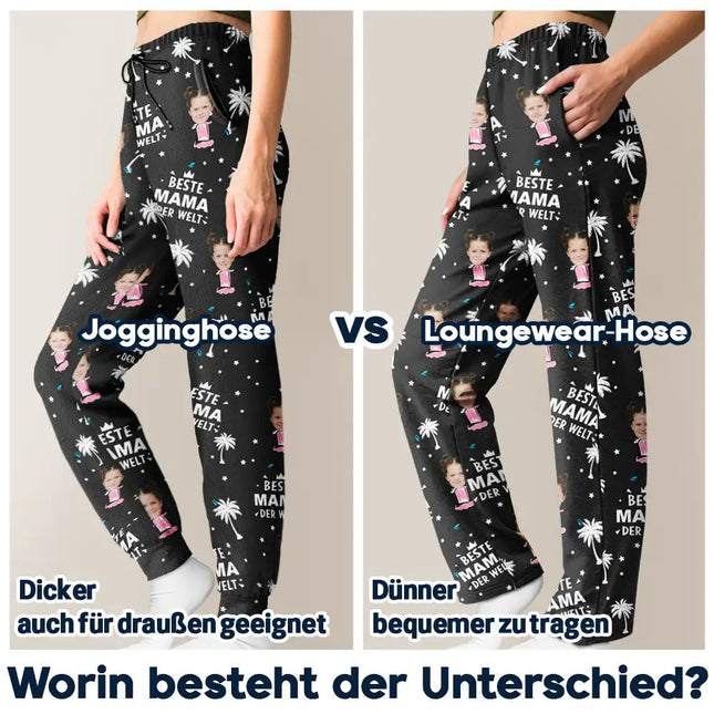 Eigenes Foto Bester Papa Beste Mama Der Welt - Personalisiertes Pyjamahose