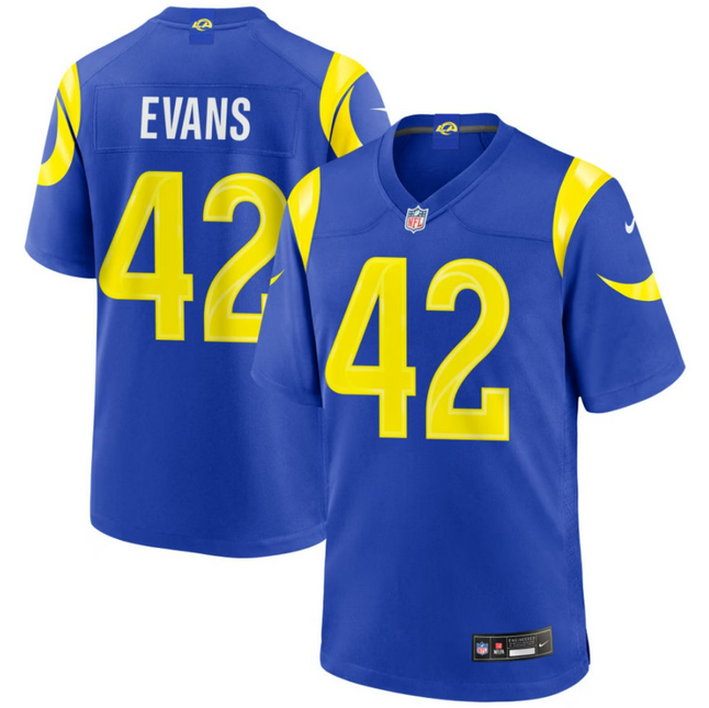 Ethan Evans Los Angeles Rams 2026 Game Jersey - Royal