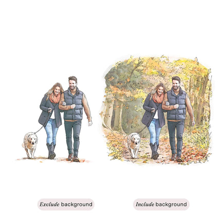 Watercolour Couple Portrait - Custom Portrait Art
