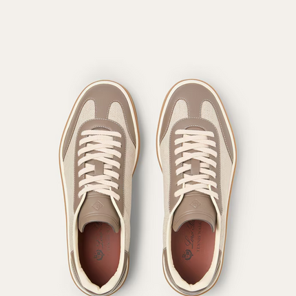 Men's Loro Piana Tennis Walk  Natural Almond Tree Sneakers