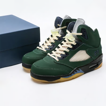 Men's A Ma Maniere x Air Jordan 5 Dark Green Shoes