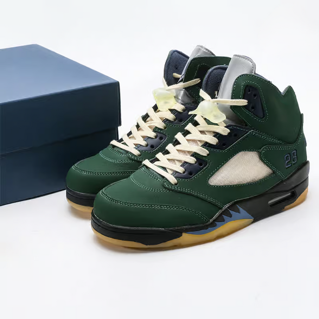 Men's A Ma Maniere x Air Jordan 5 Dark Green Shoes