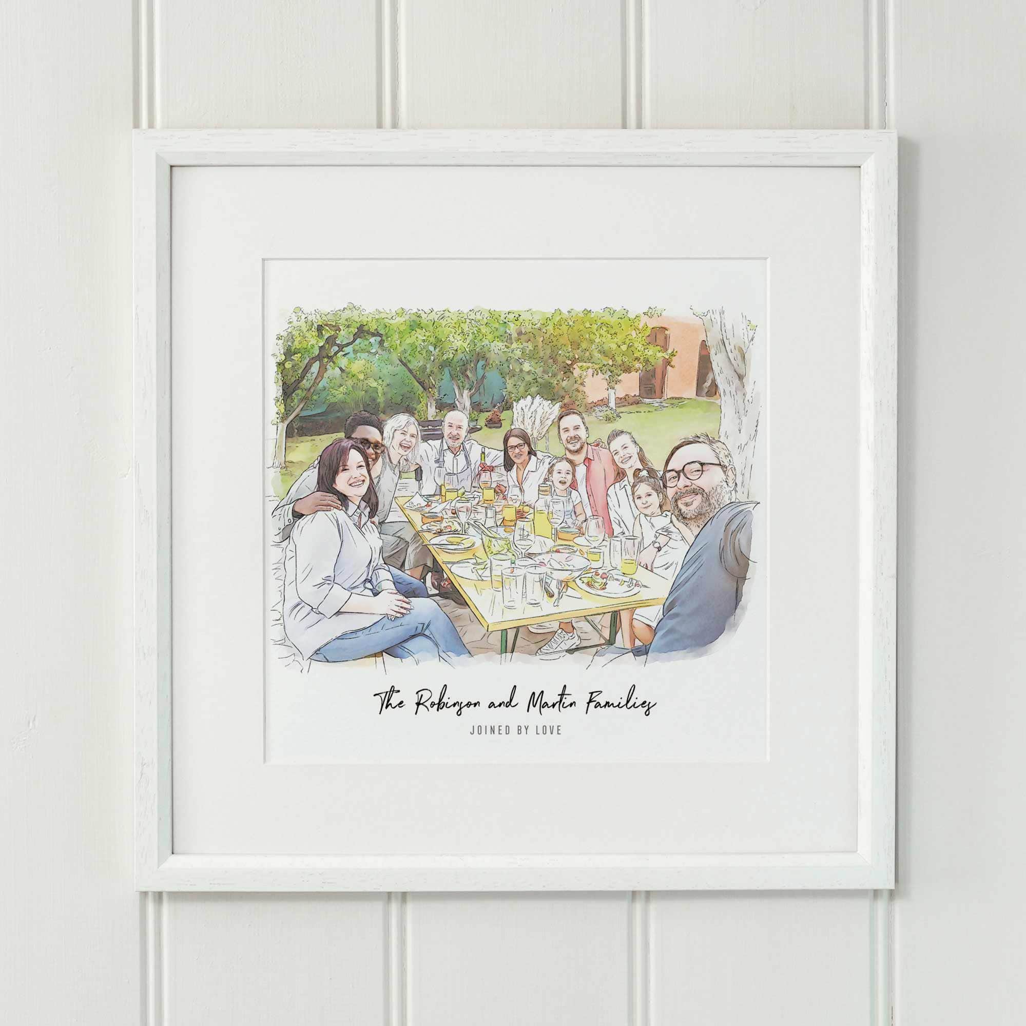 Personalised Family Line Portrait - Custom Portrait Art