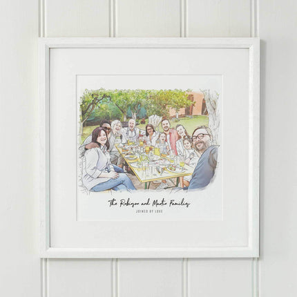 Personalised Family Line Portrait - Custom Portrait Art