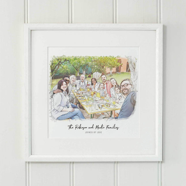 Personalised Family Line Portrait - Custom Portrait Art