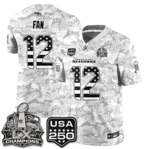 Fan Seattle Seahawks 2026 Salute to Service Edition Vapor Jersey - Arctic Camo