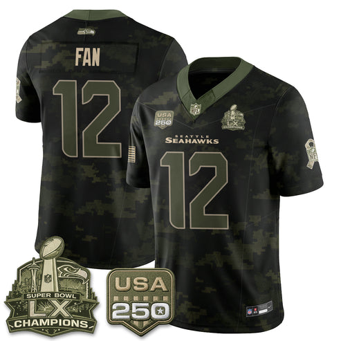 Fan Seattle Seahawks 2026 Salute to Service Edition Vapor Jersey - Camo