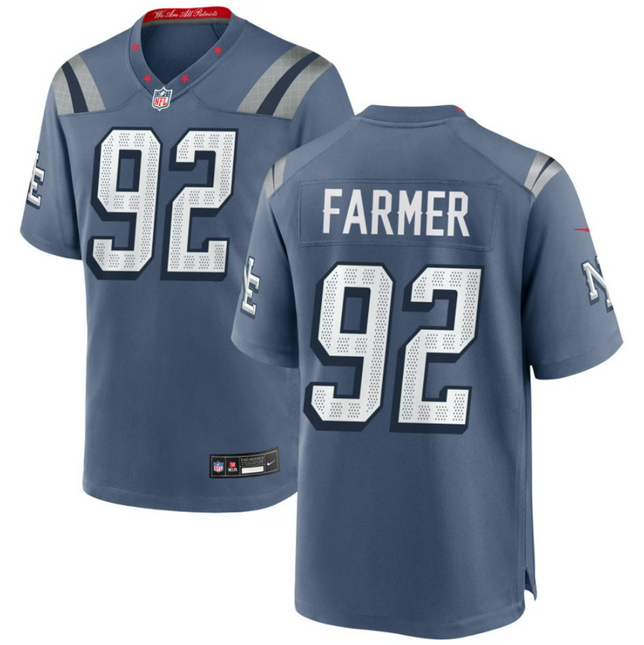 Joshua Farmer New England Patriots 2026 Rivalries Collection Game Jersey - Blue