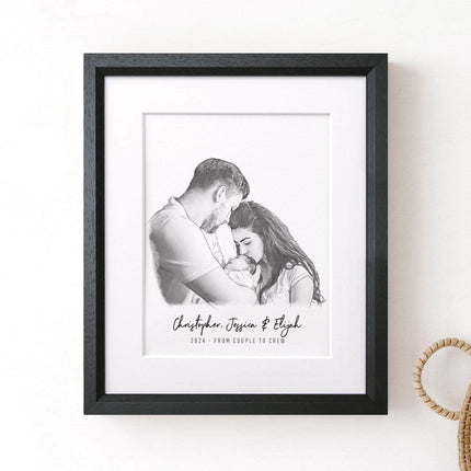 Baby's Christmas Watercolour Illustration - Custom Portrait Art