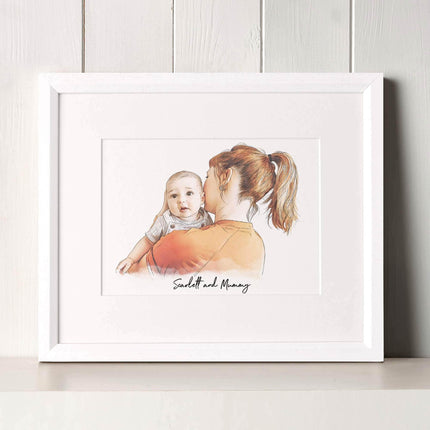 Baby's Christmas Watercolour Illustration - Custom Portrait Art