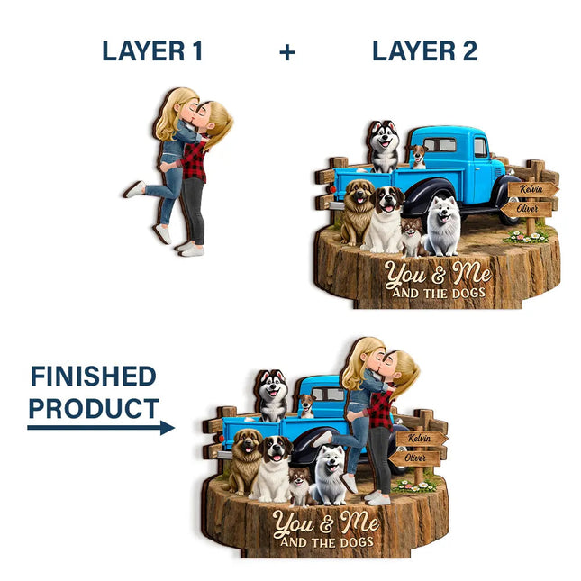 Flannel Standing Couple You And Me We Got This - Personalized Custom Shaped Wooden Plaque
