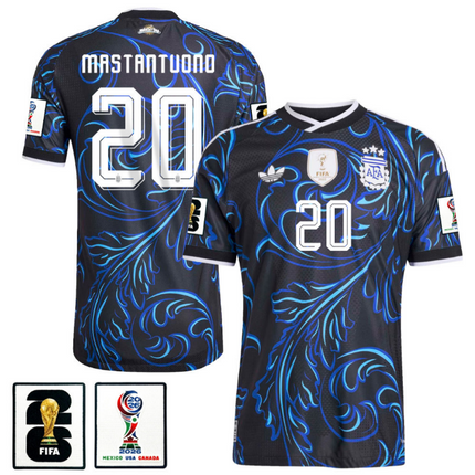 Franco Mastantuono Argentina National Team 2026 Away Jersey - Blue