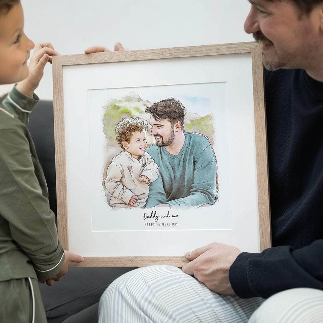 Daddy Line Portrait - Custom Portrait Art