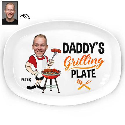 Custom Photo Daddy's Grilling Plate - Personalized Plate