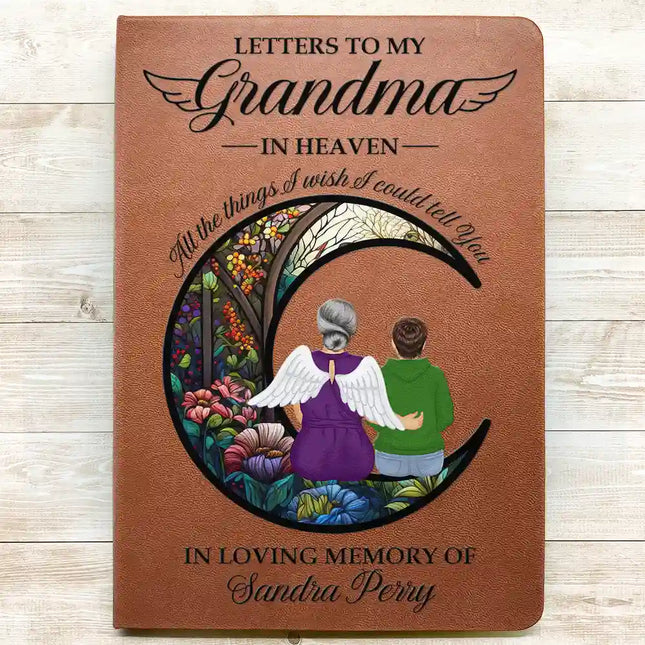 Memorial Letters To Loved One In Heaven - Personalized Leather Journal