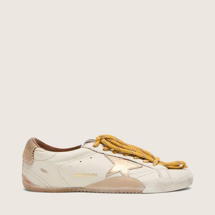 Men's Golden Goose Deluxe Brand Super-Star Gold Star And Beige Sneakers