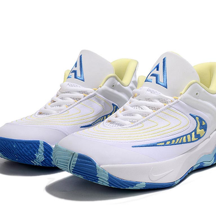 Men's Nike Giannis Immortality 4 White Blue Yellow Shoes