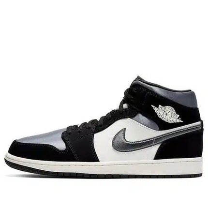 Men's Nike Air Jordan 1  Mid Satin Grey Toe Shoes