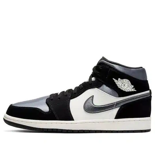 Men's Nike Air Jordan 1  Mid Satin Grey Toe Shoes