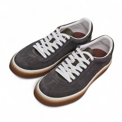 Men's Loro Piana Tennis Walk Gray Brown  Sneakers