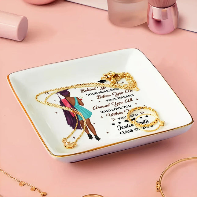 Graduation Behind You All Your Memories - Personalized Ring Dish