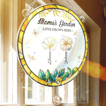 Grandma's Garden - Personalized Rainbow Suncatcher With Crystal Ball Prism