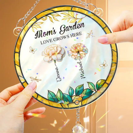 Grandma's Garden - Personalized Rainbow Suncatcher With Crystal Ball Prism