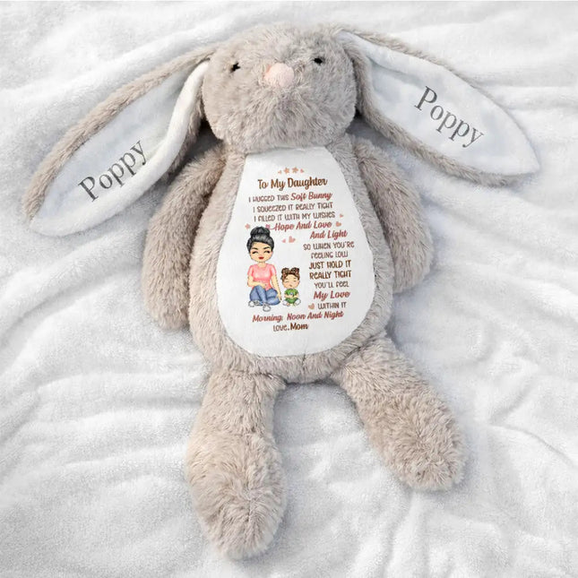 Grandmother Granddaughter I Filled It With My Wishes - Personalized Soft Toy Bunny