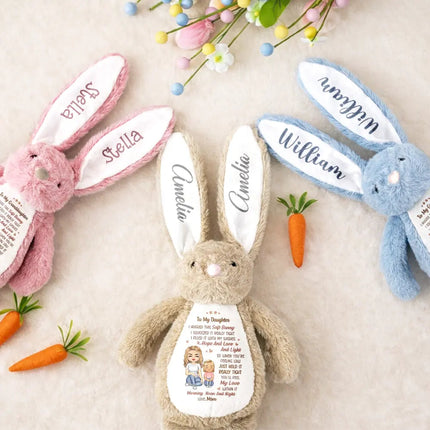 Grandmother Granddaughter I Filled It With My Wishes - Personalized Soft Toy Bunny