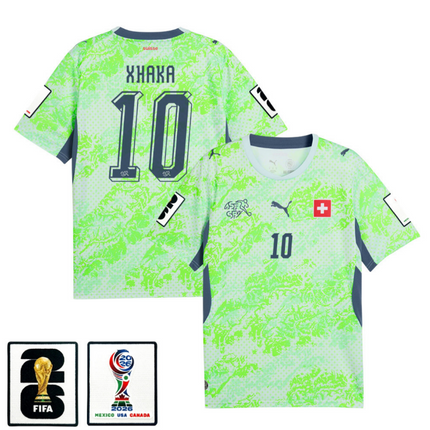 Granit Xhaka Switzerland National Team 2026 x World Cup Patch Away Jersey - Green