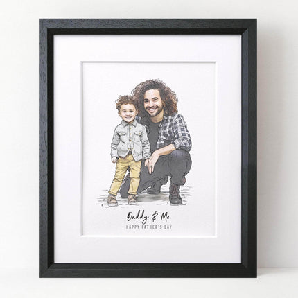 Daddy Line Portrait - Custom Portrait Art