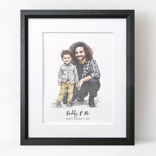Daddy Line Portrait - Custom Portrait Art