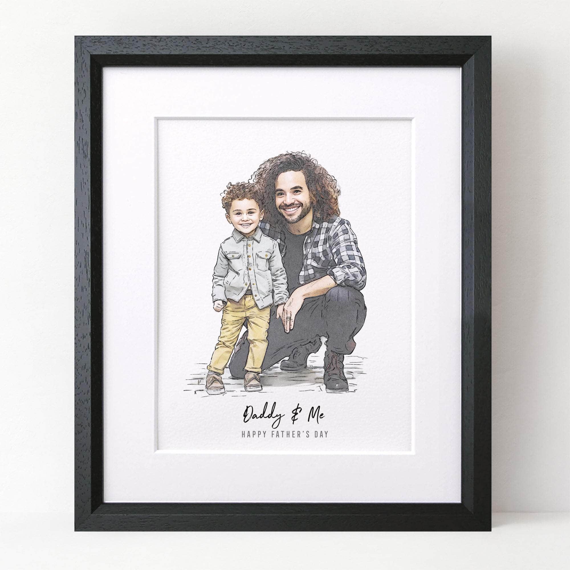 Daddy Line Portrait - Custom Portrait Art