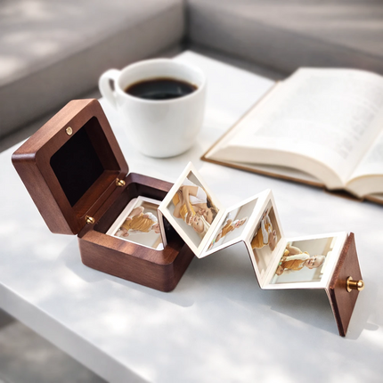 Custom Photo Calendar The Day You Became My Mommy Daddy - Personalized Wooden Accordion Photo Box