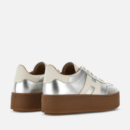 Men's Hogan Cool Suede Platform Silver Sneakers