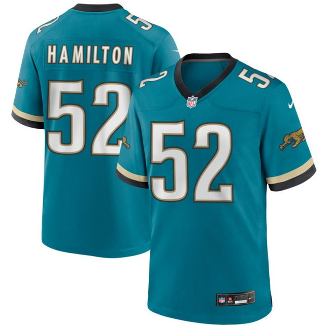 Davon Hamilton Jacksonville Jaguars 2026 Throwback Game Jersey - Teal Prowler