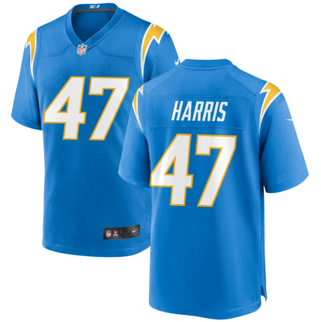 Josh Harris Los Angeles Chargers 2026 Game Jersey - Powder Blue