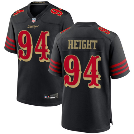 Romello Height San Francisco 49ers 2026 Rivalries Collection Game Jersey - Black