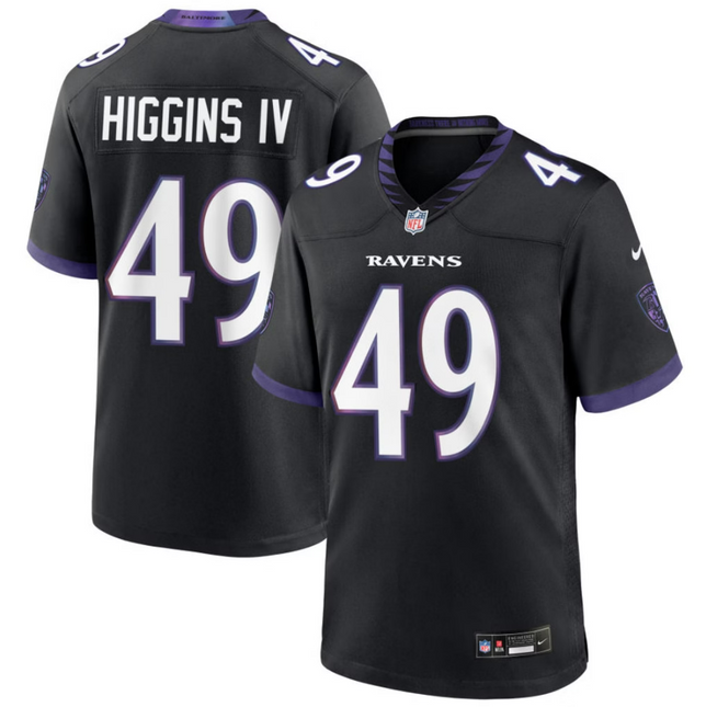 Jay Higgins Baltimore Ravens 2026 Alternate Game Jersey - Black