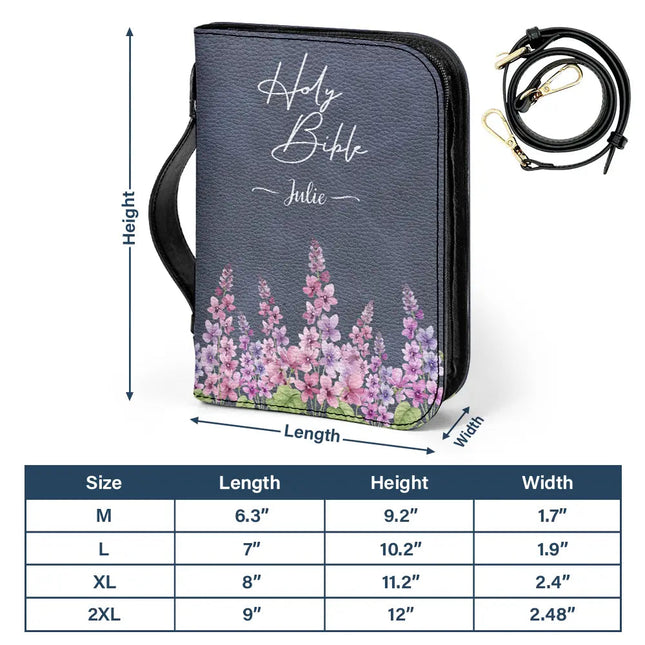 Holy Bible With Birth Month Flower Garden - Personalized Bible Cover