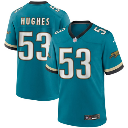 Parker Hughes Jacksonville Jaguars 2026 Throwback Game Jersey - Teal Prowler