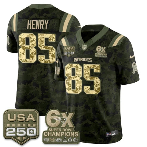 Hunter Henry New England Patriots 2026 Salute to Service Edition Vapor Jersey - Camo