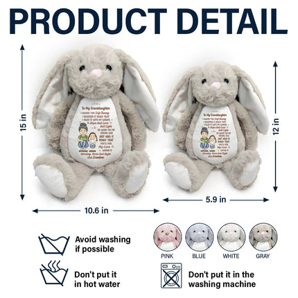 I Filled It With My Wishes Grandmother Granddaughter - Personalized Soft Toy Bunny