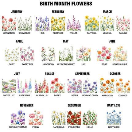 Holy Bible With Birth Month Flower Garden - Personalized Bible Cover