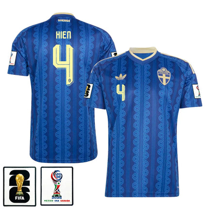 Isak Hien Sweden National Team 2026 x World Cup Patch Away Jersey – Blue