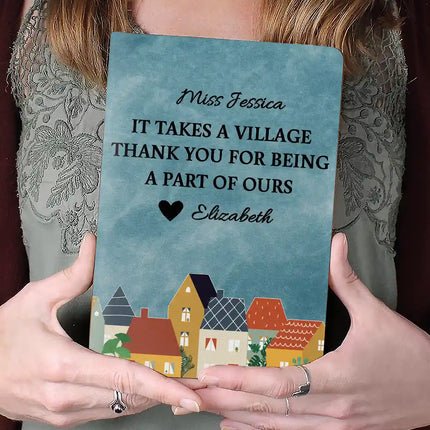 It Takes A Village Thanks You For Being A Part Of Us - Personalized Leather Journal