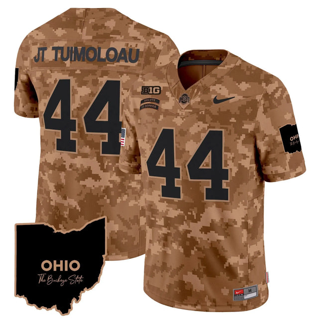 JT Tuimoloau Ohio State Buckeyes 2026 Salute to Service Vapor Limited Jersey – Brown Camo